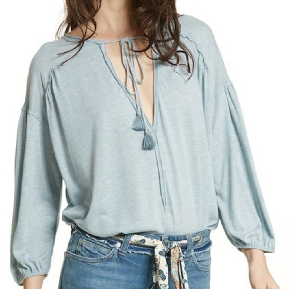 NWT FREE PEOPLE Just a Henley Hi Lo Hem Top XS